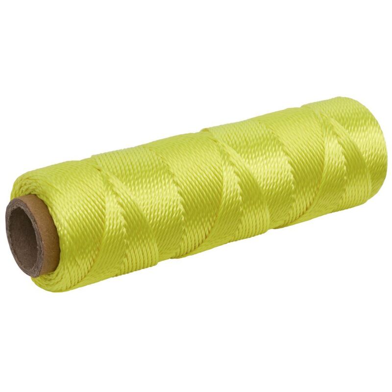 BLY1 Braided Nylon Brick Line 76m - Yellow - Sealey