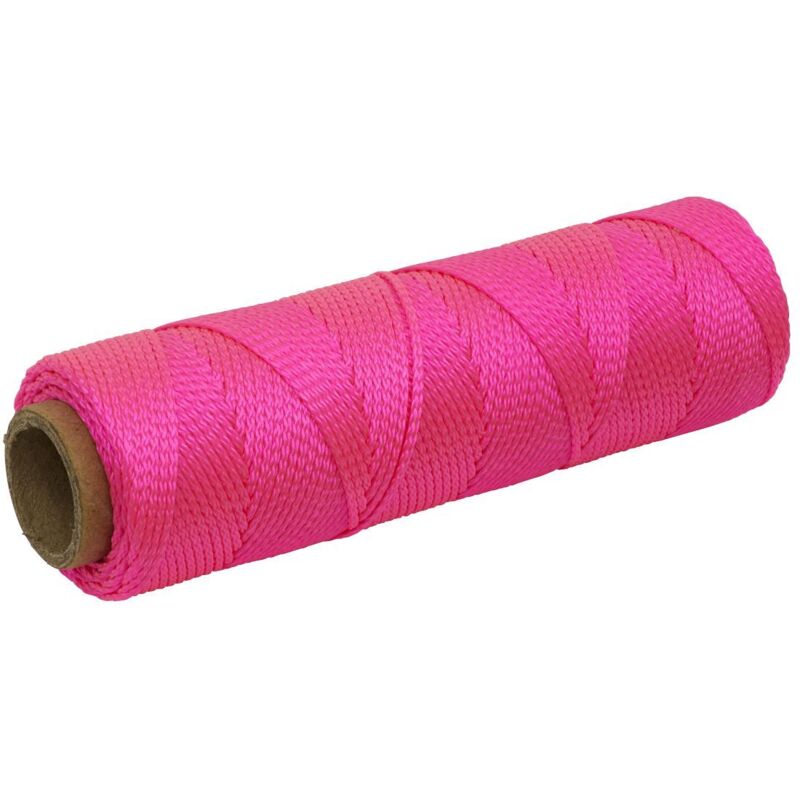 BLP1 Braided Nylon Brick Line 76m - Pink - Sealey