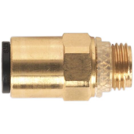 Sealey Brass SuperThread Straight Adaptor 6mm x 1/8""BSP 2Pc Speedfit JGBC618