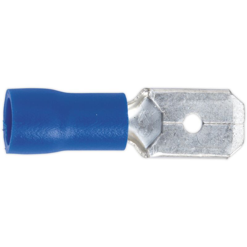 BT21 Push-On Terminal 6.3mm Male Blue Pack of 100 - Sealey