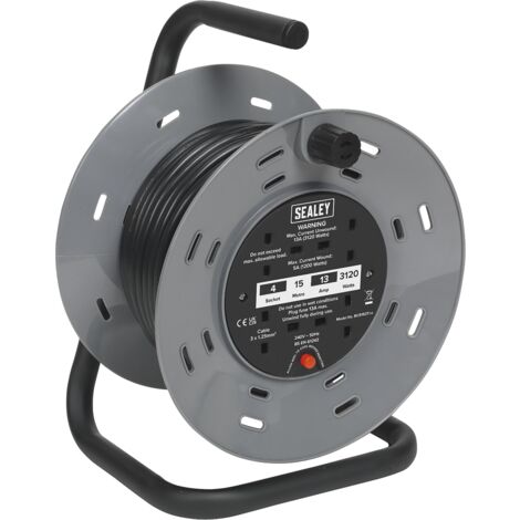 Sealey Cable Reel 15m 4 x 230V Thermal Trip BCR153T