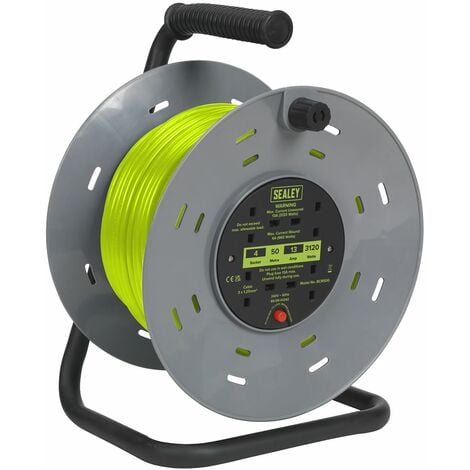 Sealey Cable Reel 25m 4 x 230V 1.5mm� Heavy-Duty Thermal Trip CR25/1.5