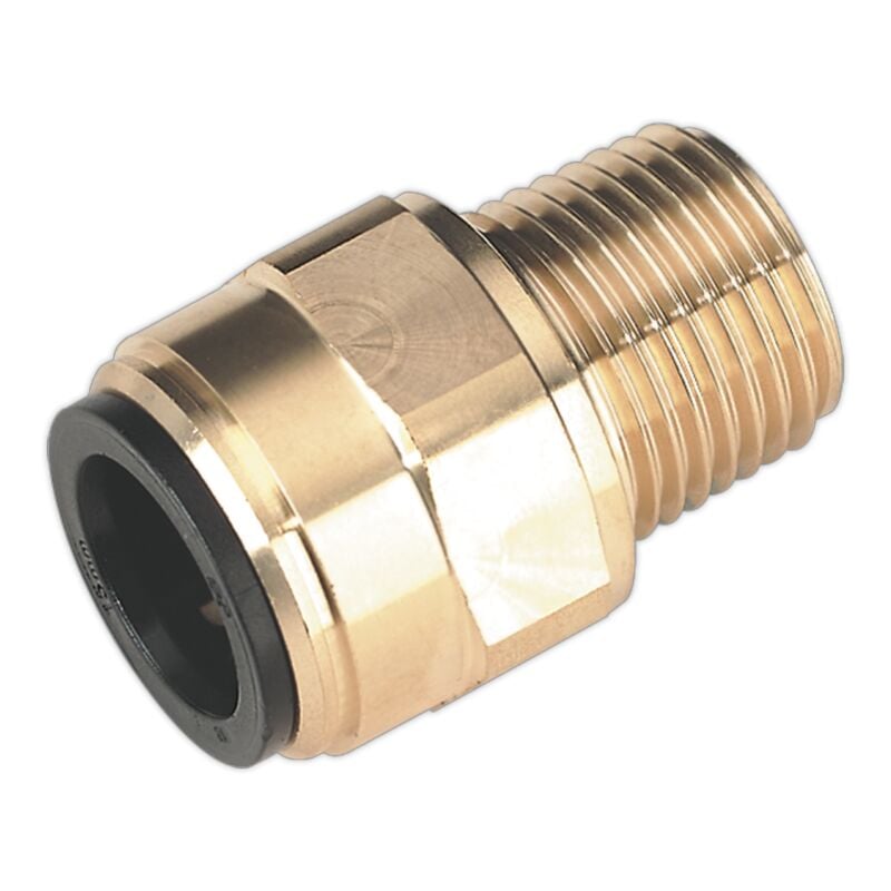 Sealey - Straight Adapter 15MM x 1/2' bspt Brass (John Guest Speedfit - MM011504N)