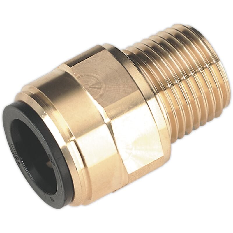 Sealey - CAS15BSA Speedfit® Brass Straight Adaptor 15mm x 1/2'BSPT