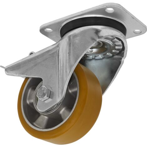 Sealey Castor Wheel Swivel Plate with Total Lock �125mm SCW5125SPL