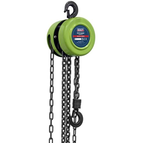 Sealey CB500E 2.5m Chain Block 0.5 Tonne