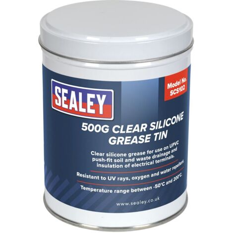 Sealey Clear Silicone Grease Tin 500g SCS102