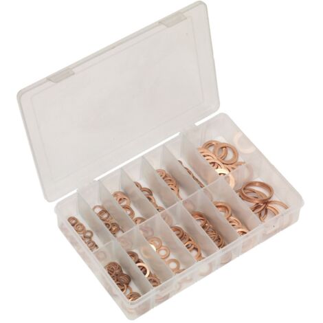 Sealey Copper Sealing Washer Assortment 250pc - Metric AB020CW