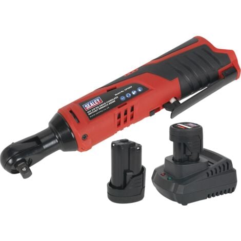 Sealey CP1202KIT SV12 Series 3/8"Sq Drive Cordless Ratchet Wrench Kit 12V 1.5Ah - 2 Batteries