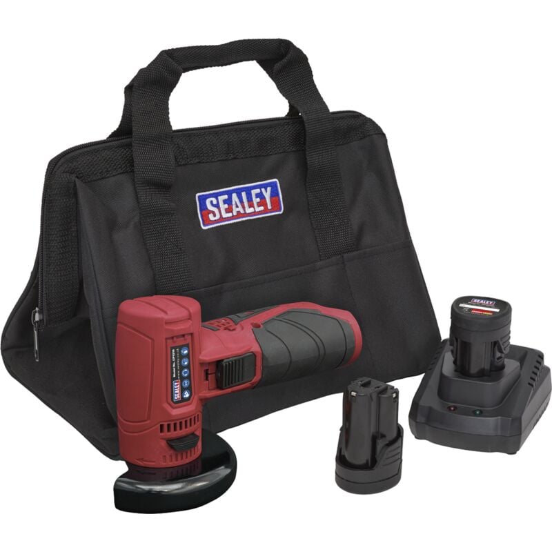 Sealey - CP1210KIT SV12 Series 75mm Cordless Angle Grinder Kit 12V - 2 Batteries