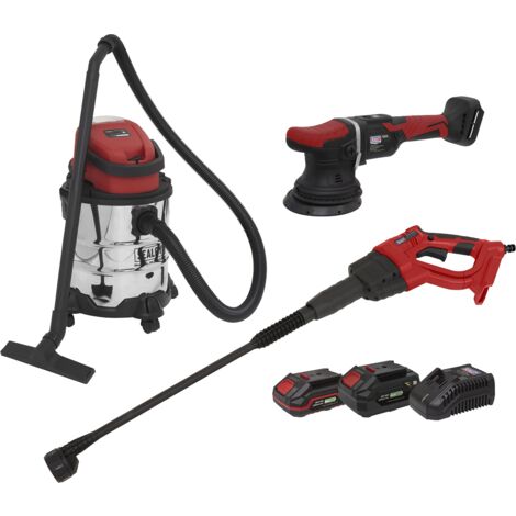 Sealey CP20VCOMBO10 3 x SV20 Series Cordless Power Tool Car Valeting Kit 20V - 2 Batteries
