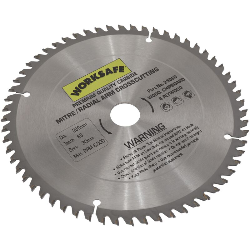 Sealey TCT Saw Blade 250 x 30mm - 60TPU