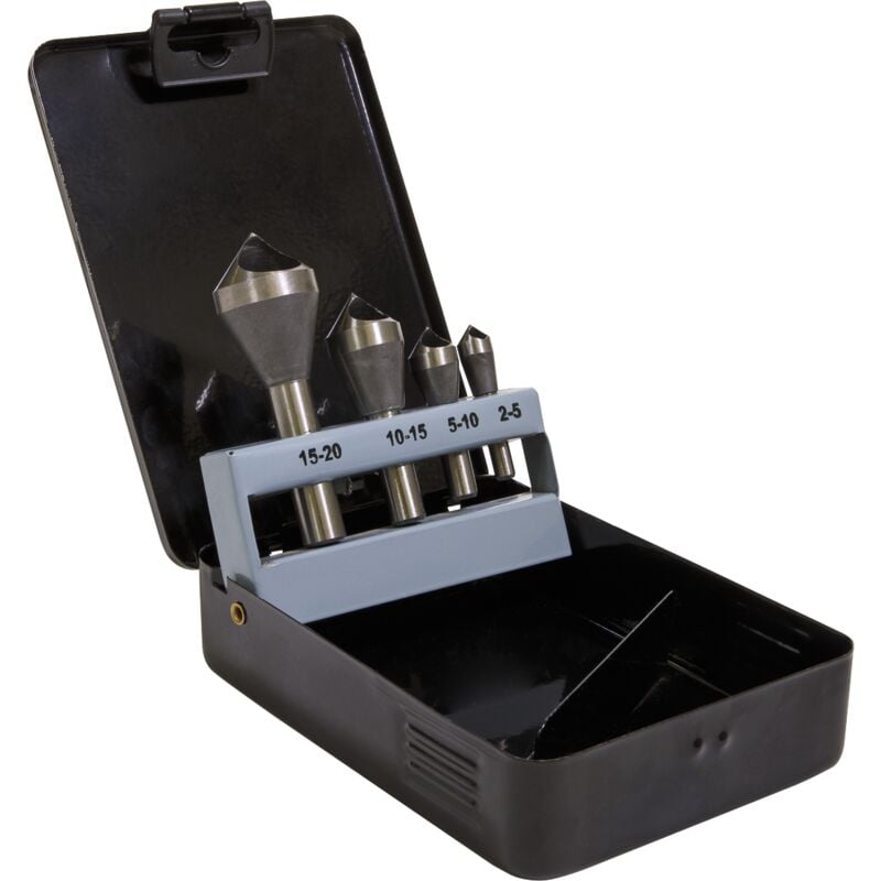 Sealey - CSSET4O 90° Slotted Deburring Countersink Drill Bit Set 4pc