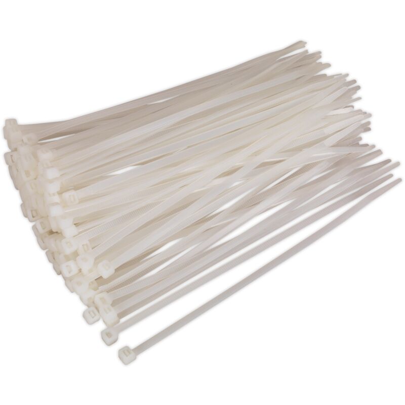 CT20048P100W Cable Tie 200 x 4.8mm White Pack of 100 - Sealey