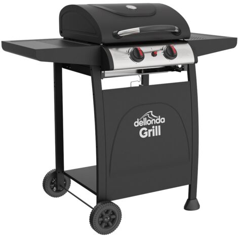 Sealey Dellonda 2 Burner Gas BBQ Grill With Ignition Black Stainless Steel DG13