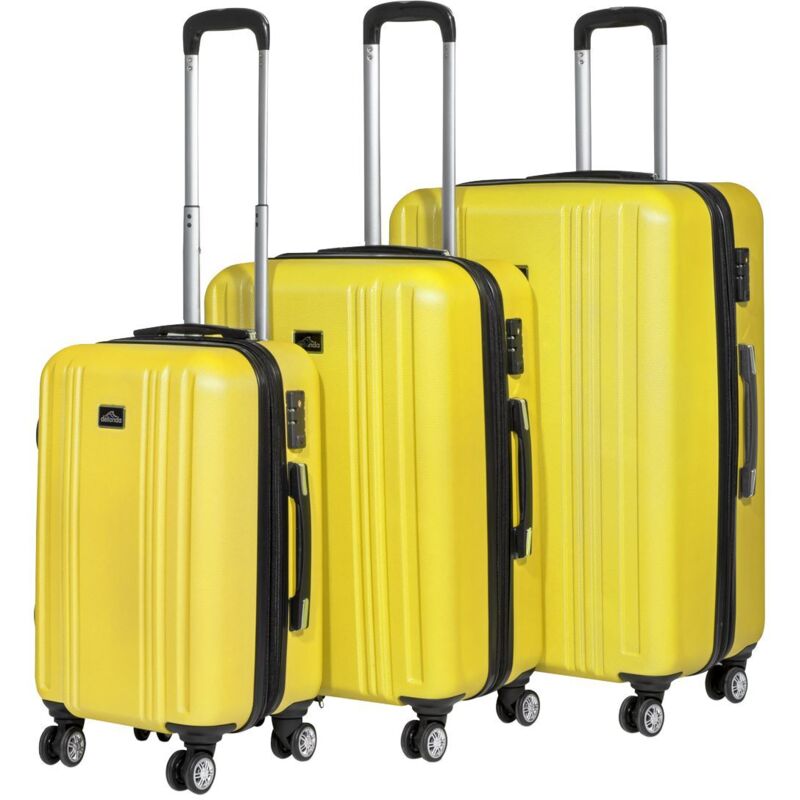 Sealey - DL124 Dellonda Lightweight abs Luggage Set with tsa Lock - Yellow