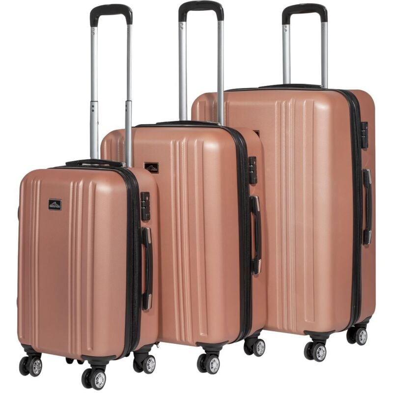Sealey DL125 Dellonda Lightweight ABS Luggage Set with TSA Lock - Rose Gold