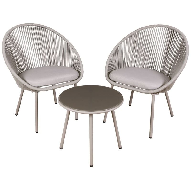 Sealey - DG55 Dellonda Como Steel Bistro Set with Tempered Glass Tabletop 3pc