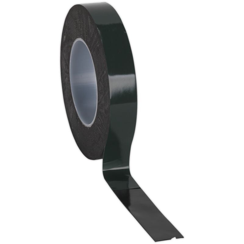 Double-sided Adhesive Foam Tape 25mm x 10m Green Backing - Sealey