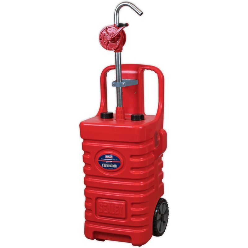 DT55RCOMBO1 Mobile Dispensing Tank 55L with Oil Rotary Pump - Red - Sealey