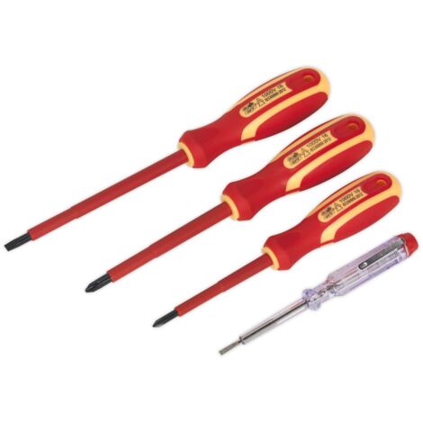Sealey Electrician's Screwdriver Set 4pc VDE Approved S01155