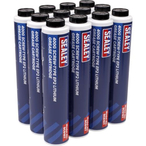 Sealey EP2 Lithium Grease Cartridge Screw-Type 400g - Pack of 12 SCS108