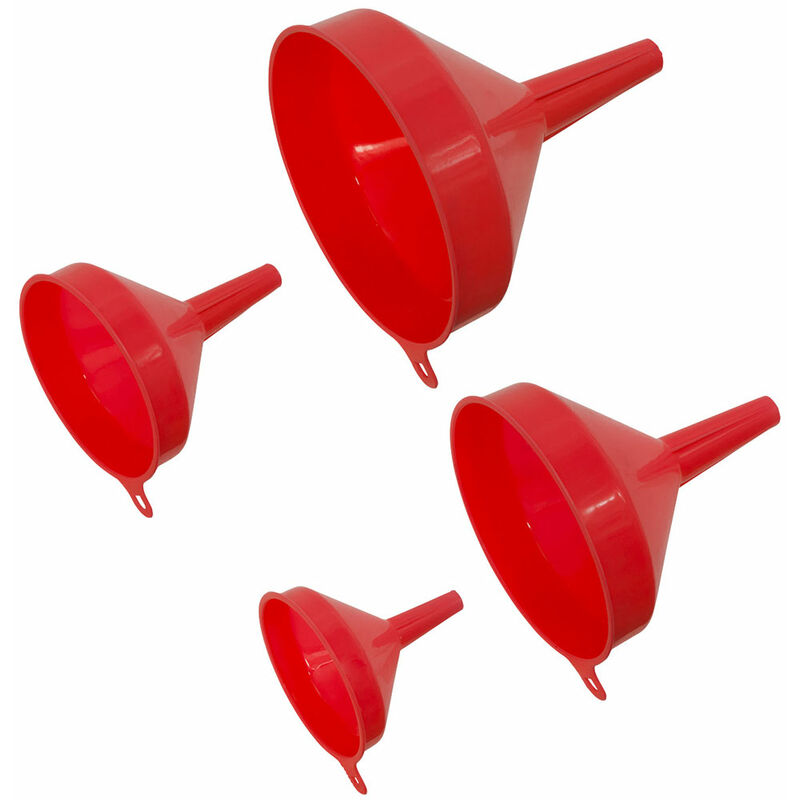 Sealey F94 Funnel Set 4pc Economy Fixed Spout