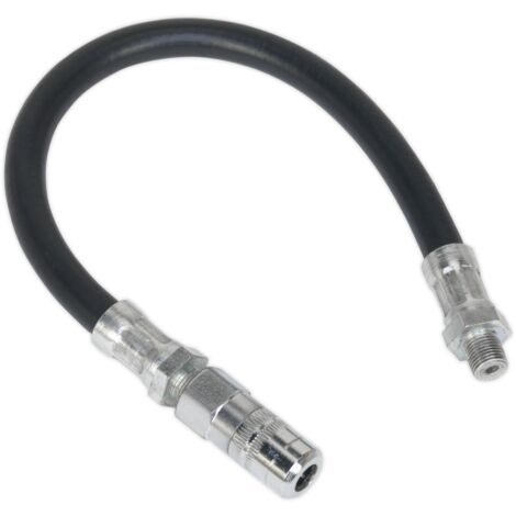 Sealey Flexible Rubber Grease Gun Delivery Hose with 4-Jaw Connector 300mm 1/8""BSP Gas GGHE300