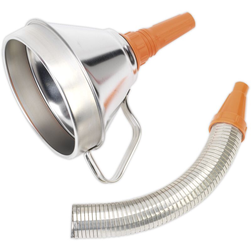 FM16F Funnel Metal with Flexible Spout & Filter Ø160mm - Sealey
