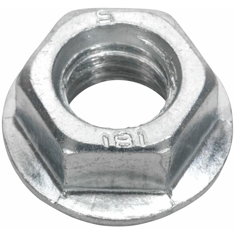 Flange Nut Serrated M12 Zinc Pack of 50 FN12 - Sealey