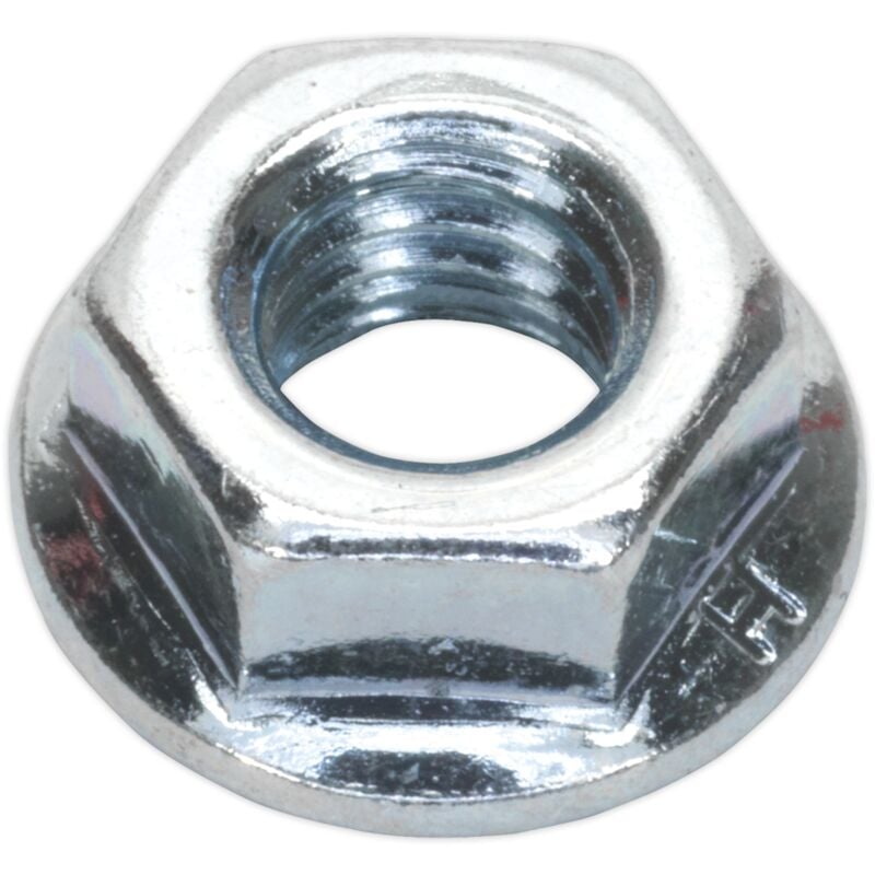 Sealey - FN6 Zinc Plated Serrated Flange Nut M6 - Pack of 100