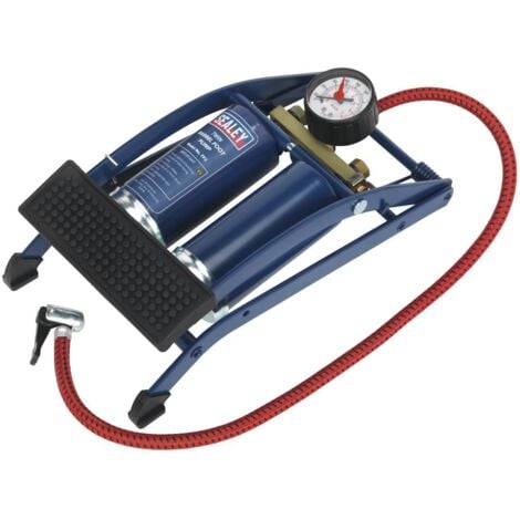Sealey Foot Pump Tyre Inflator Twin Barrel Car Bike Van Motorcycle FP2