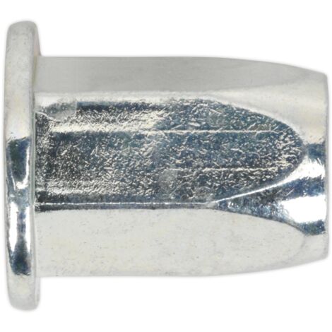 Sealey Full Hex Threaded Insert (Rivet Nut) M8 Standard Flange - Pack of 50 TIFHM8