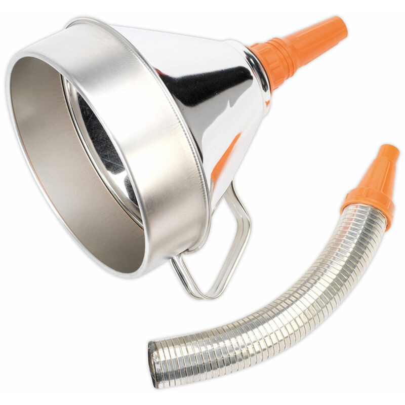 FM20F Funnel Metal with Flexi Spout and Filter 200mm - Sealey