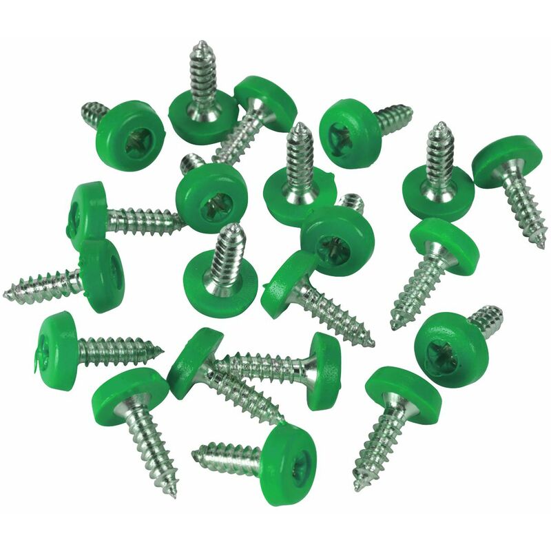 Sealey - Green Numberplate Screws 4.8 x 18mm - Pack of 50 ptnpg