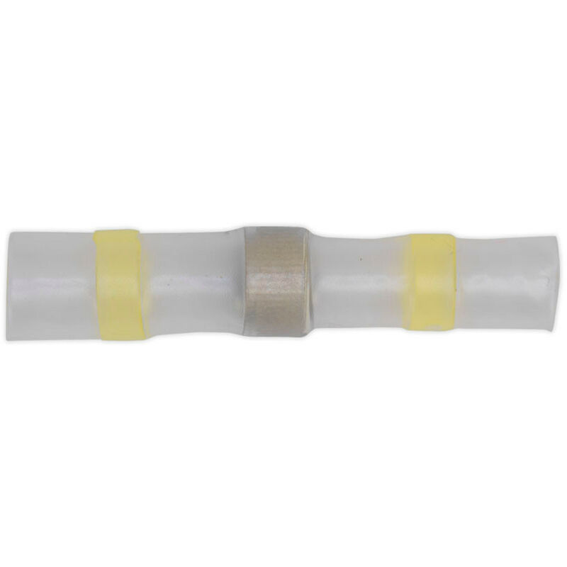 YTSSB25 Heat Shrink Butt Connector Solder Terminal 12-10 AWG Yellow Pack of 25 - Sealey