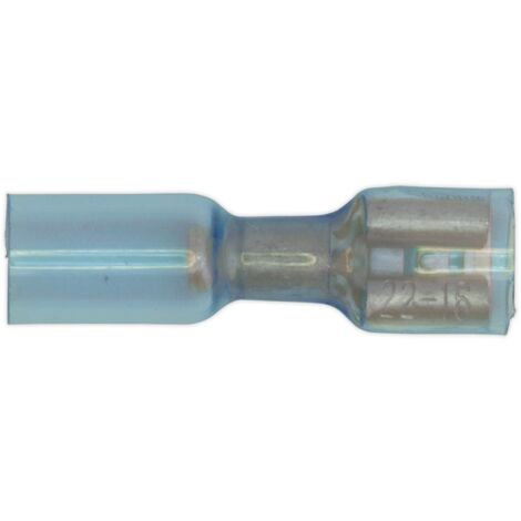 Sealey Heat Shrink Push-On Female Terminal 6.4mm, Blue - Pack of 25 BTSPF25