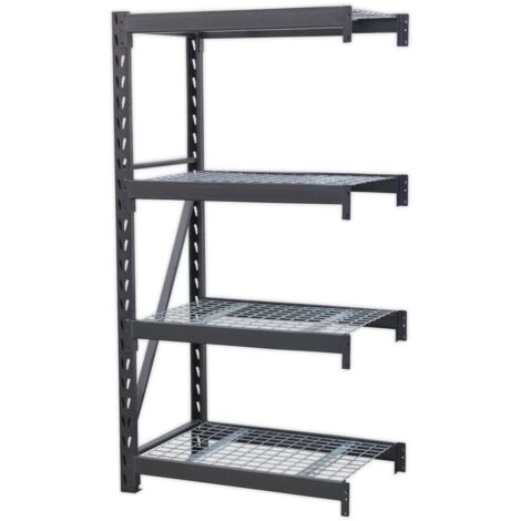 Sealey Heavy-Duty Racking Extension Pack with 4 Mesh Shelves 640kg Capacity Per Level AP6372E