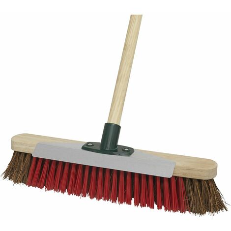 Sealey Heavy-Duty Stiff/Hard Bristle Broom with Scraper 16(405mm) BM16SC