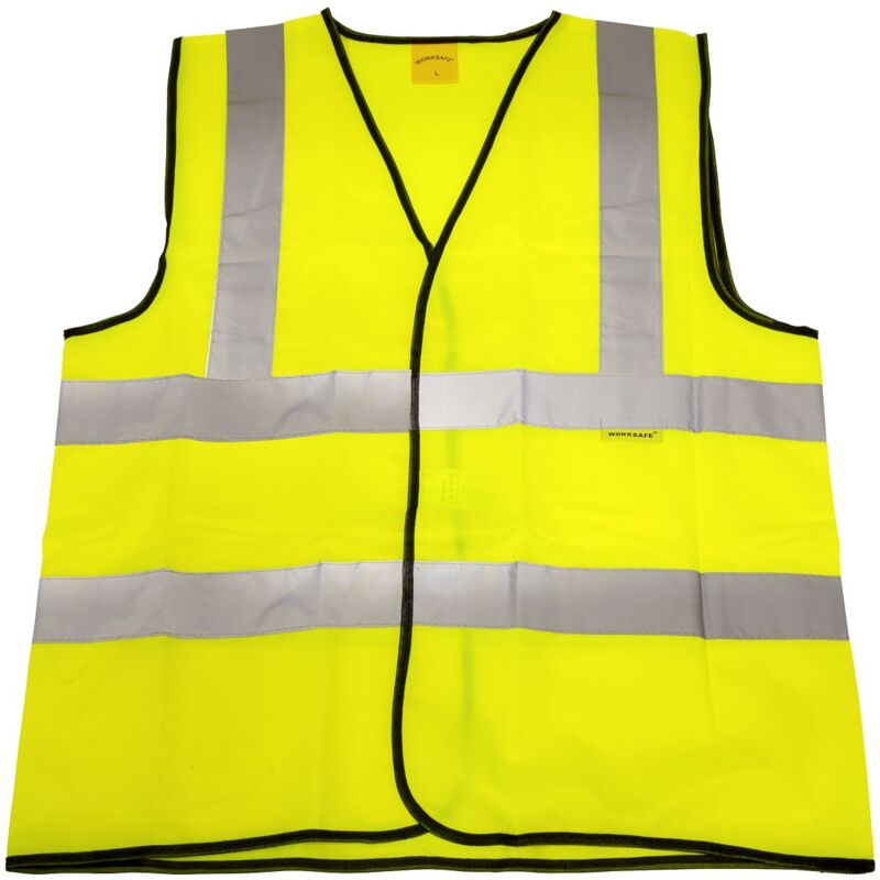 9804L Worksafe Hi-Vis Yellow Waistcoat - Large - Sealey