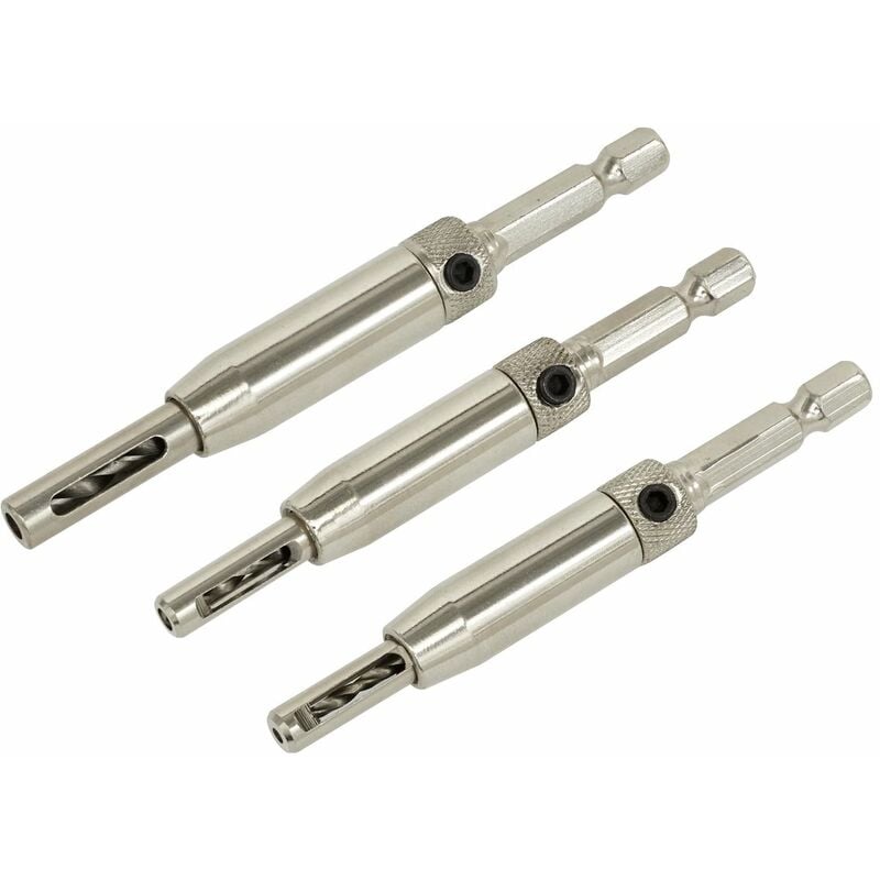 Sealey Self-Centring Chamfered Hinge Drill Set 3pc AK3HD