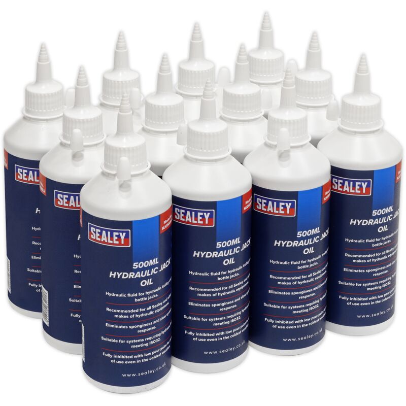 Hjo/500ML Hydraulic Jack Oil 500ml - Pack of 12 - Sealey