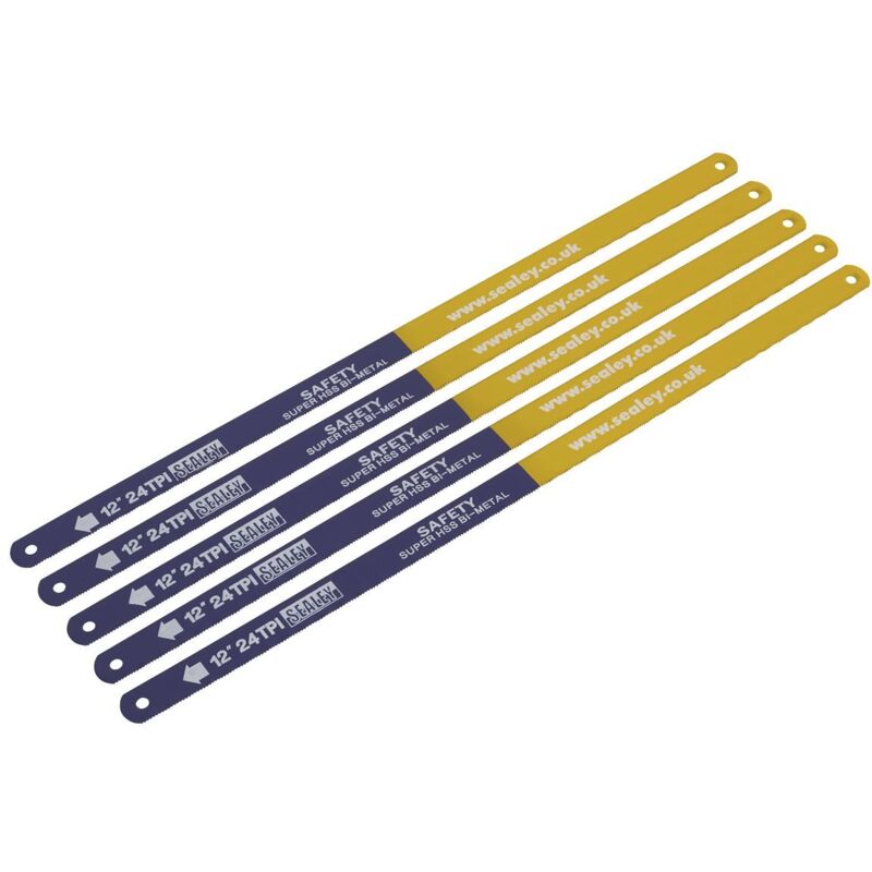 Sealey - HSB0524 hss Bi-Metal Hacksaw Blade 24tpi 300mm - Pack of 5