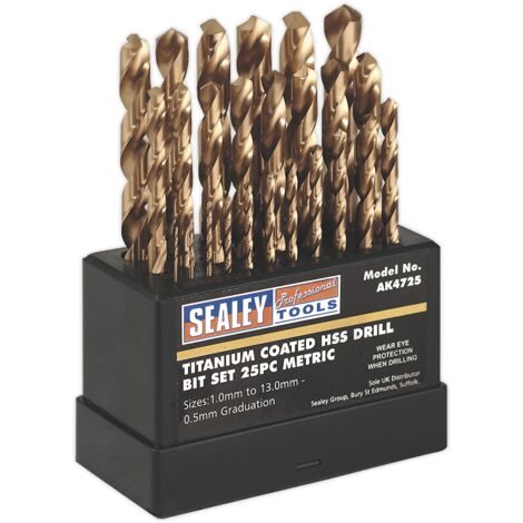 Sealey HSS Fully Ground Drill Bit Set 25pc - DIN 338 AK4725