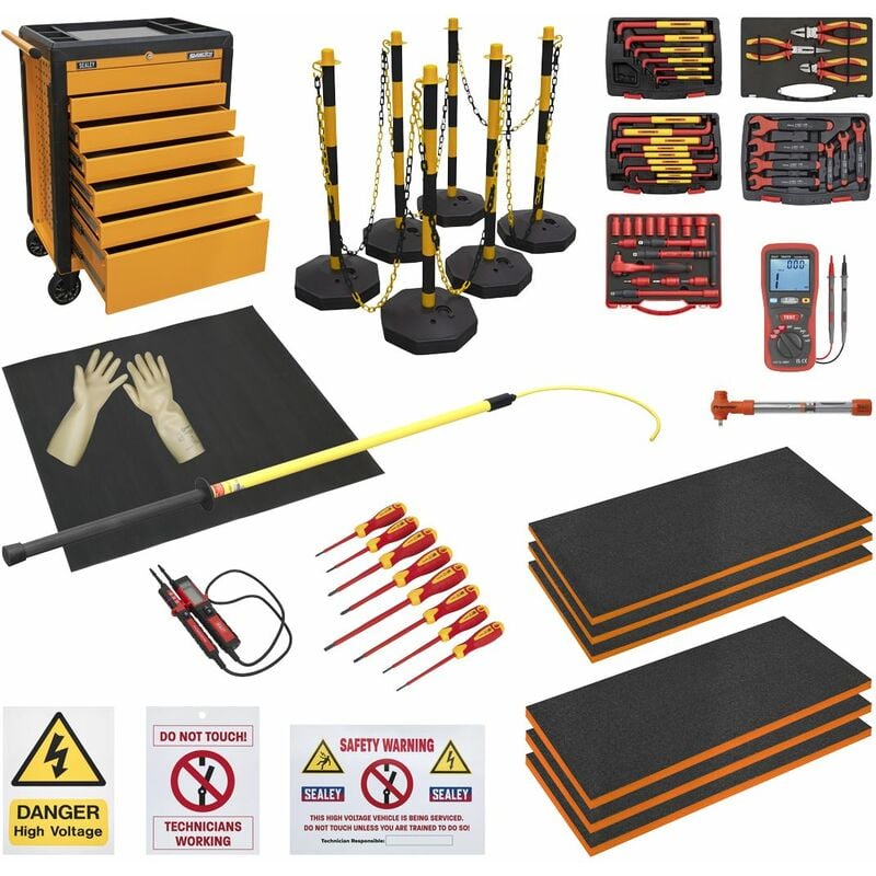 Sealey - ev Hybrid Master Tool Kit 19pc Tool Box Tools & Safety Equipment HVCOM1