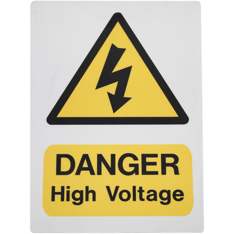 HVSA4 High Voltage Warning Sign 200 x 300mm - Sealey
