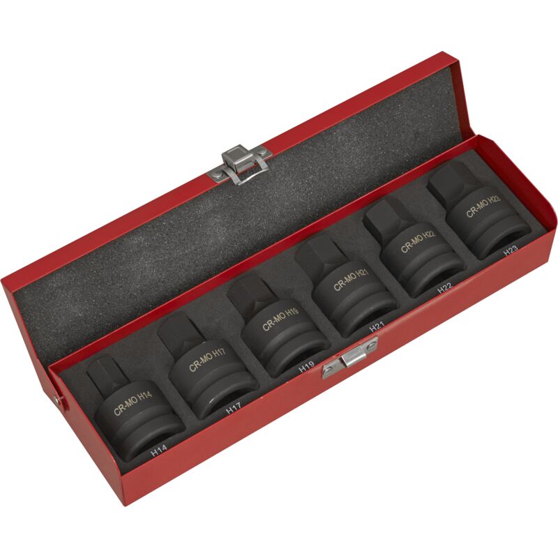 Sealey Impact Hex Socket Bit Set 6pc 3/4