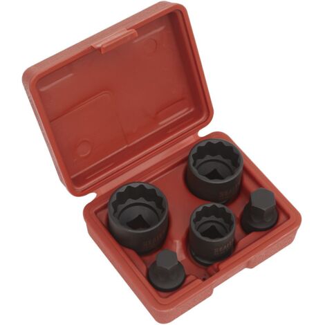 Sealey Impact Hub Socket & Socket Bit Set 1/2""Sq Drive 12-Point 5pc SX053