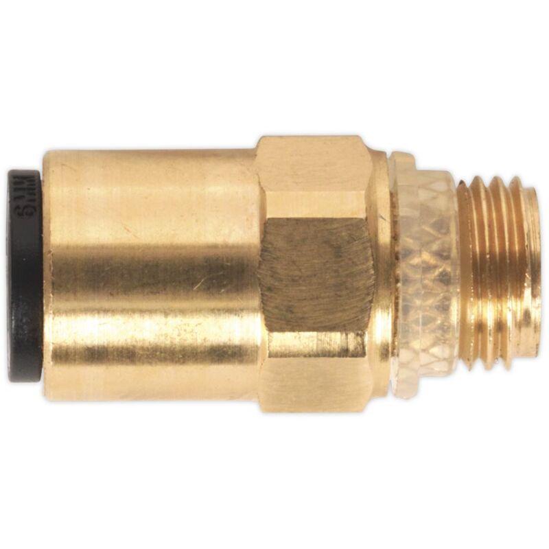 Sealey - Brass SuperThread Straight Adaptor 6mm x 1/8BSP 2Pc Speedfit JGBC618