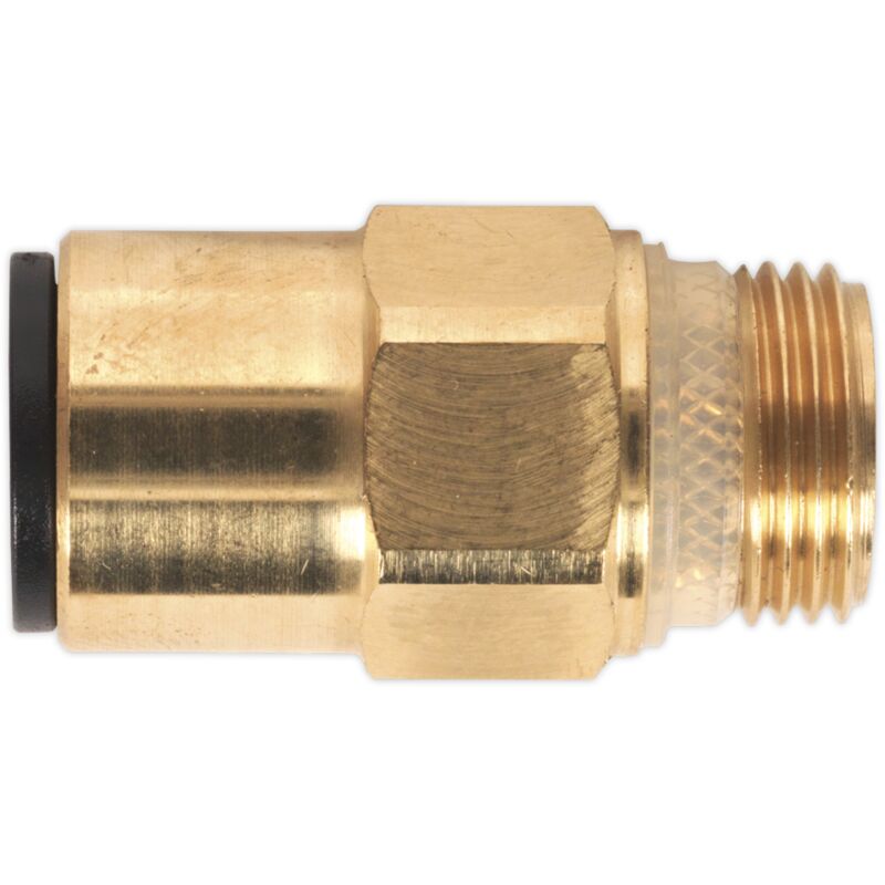 Sealey - JGBC1238 John Guest® Speedfit® Brass SuperThread Straight Adaptor 12mm x 3/8'BSP - Pack of 2